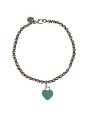 Tiffany & Co Return to Tiffany Blue Heart Ball Chain Bracelet Silver
